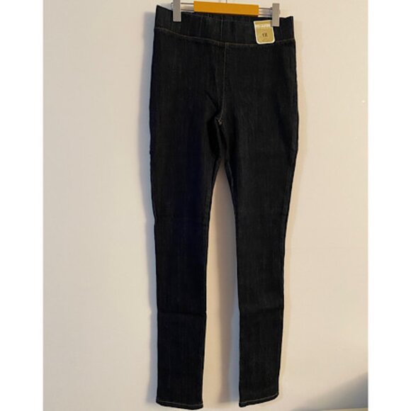 NWT Women’s Dark wash Mid Rise Elastic Waist Skinny Jeggings  Denim Pants - Picture 6 of 12
